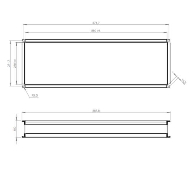 Flexibel anslutning 800 x 250 - VS 8525