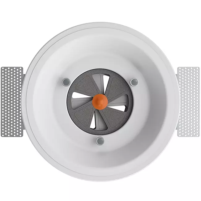Ergovent, infällbar ramlös ventilationsventil, rund, 125 mm – med Coanda-effekt