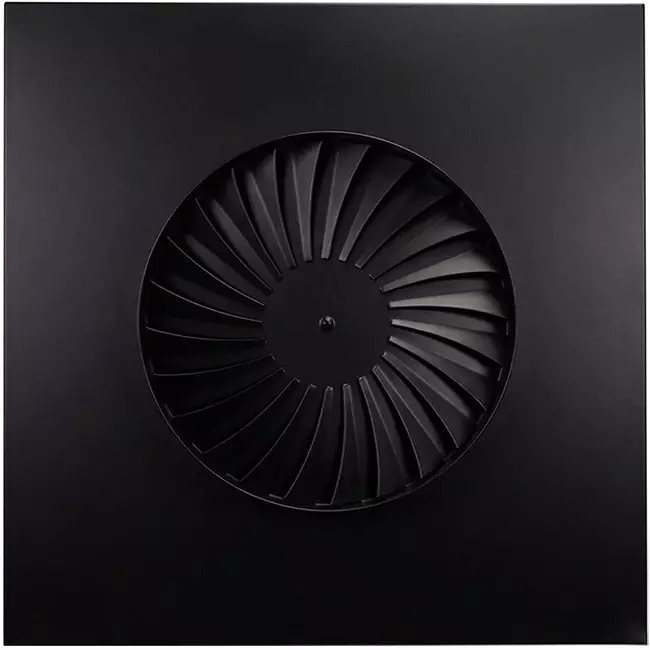 Virveldon fasta blad 400 mm kvadrat - SWS 400 RAL 9005 30% glans
