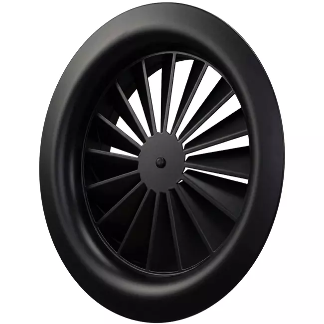 Virvelkupa rund 125 mm med central skruv - SWR125 RAL9005 30% glansig
