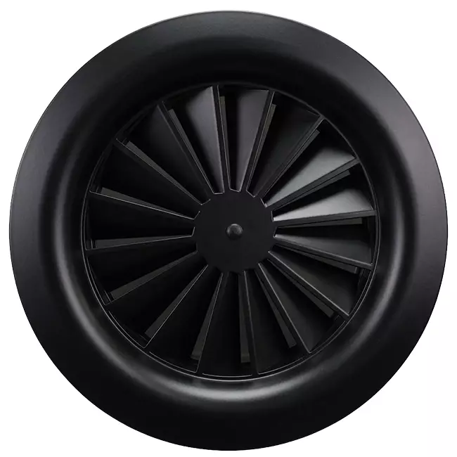 Virvelkupa rund 125 mm med central skruv - SWR125 RAL9005 30% glansig