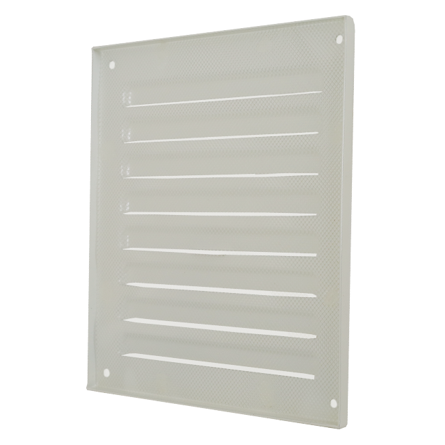 Yttre galler fyrkantigt 150x150mm aluminium - RAL9010