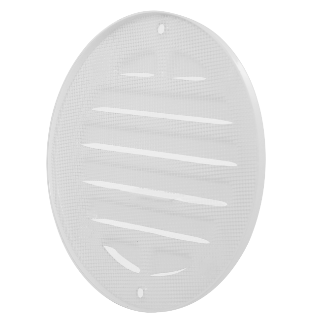 Utvändigt galler runt 200 mm aluminium - RAL9016
