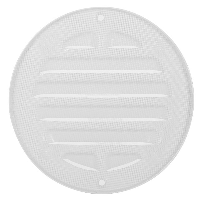 Utvändigt galler runt 200 mm aluminium - RAL9016