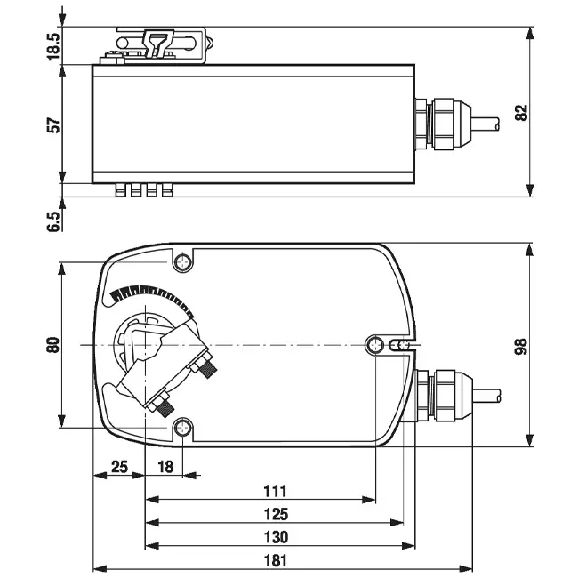 Belimo vridventilställdon med fjäderåtergång 24V - öppna/stäng - 4 Nm - LF24
