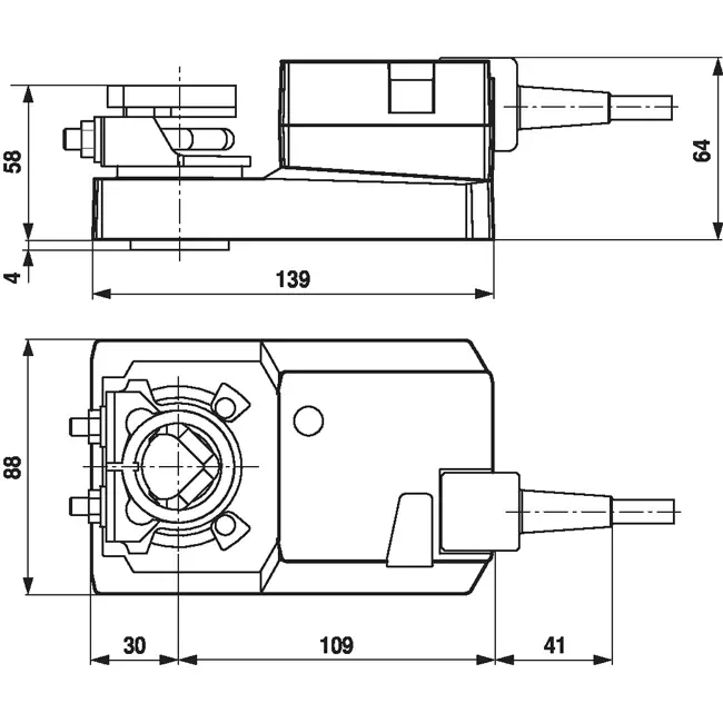 Belimo roterande ventilställdon 24V - öppna/stäng & 3-punkt - 20 Nm - SM24A