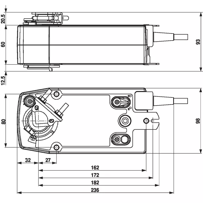 Belimo modulerande ventilställdon med fjäderåtergång 24V - 2-10V - 10 Nm - NF24A-SR