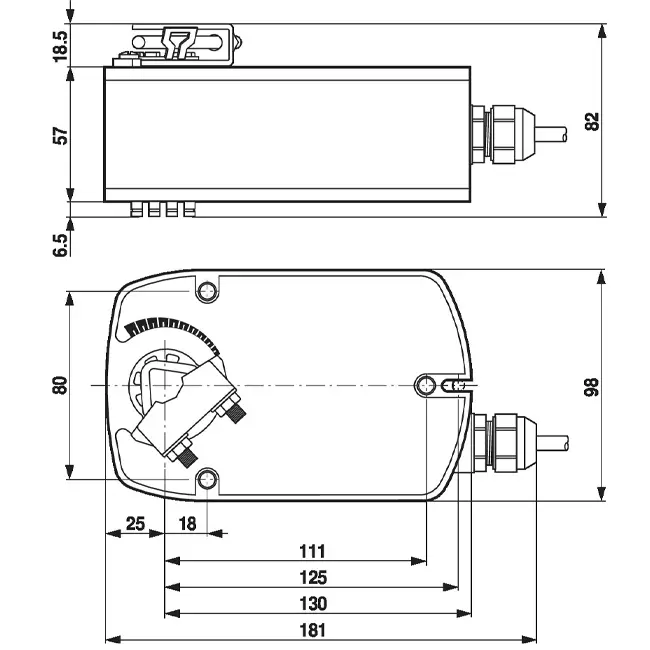 Belimo vridventilställdon med fjäderåtergång 100-240V - öppna/stäng - 4 Nm - LF230