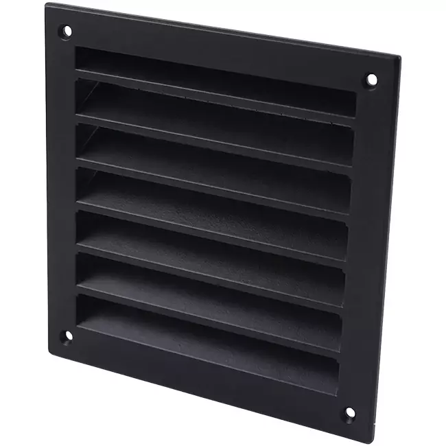 Ytterväggsgaller i aluminium 100x100 mm - RAL 9005