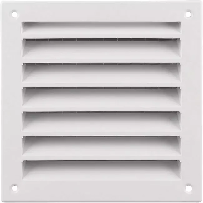 Ytterväggsgaller aluminium 150x150 mm - RAL 9016