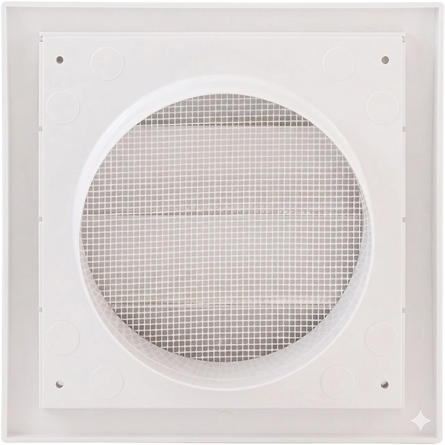 Lamellgaller för avlastning av ventilationsgaller 150x150 diameter: 100, vit  - ND10Z