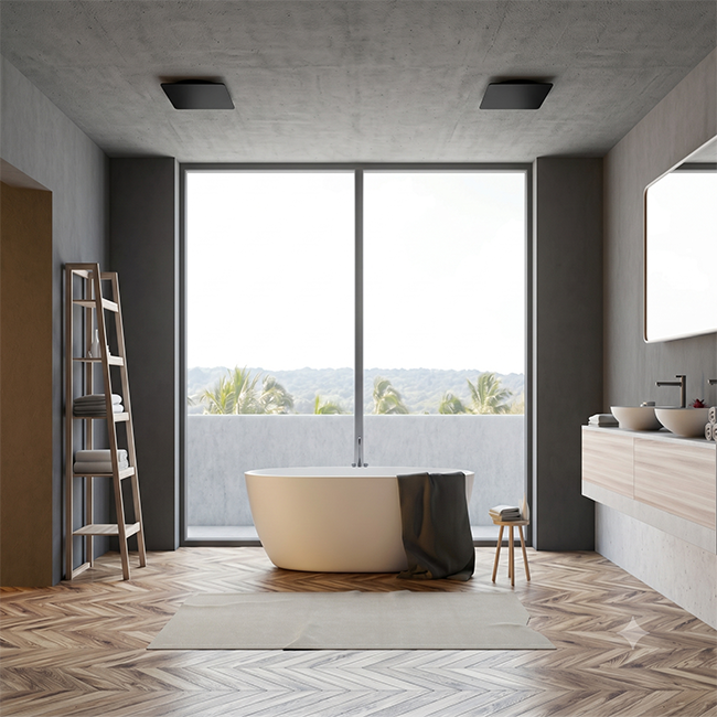 ClimaConnect Design-ventil, fyrkantig, Ø 125 mm – svart