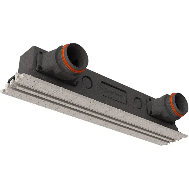 Ergovent infällbart ramlöst linjegaller 1050 mm med anslutningsdiameter 125 mm – luftkonditionering – 2 slitsar