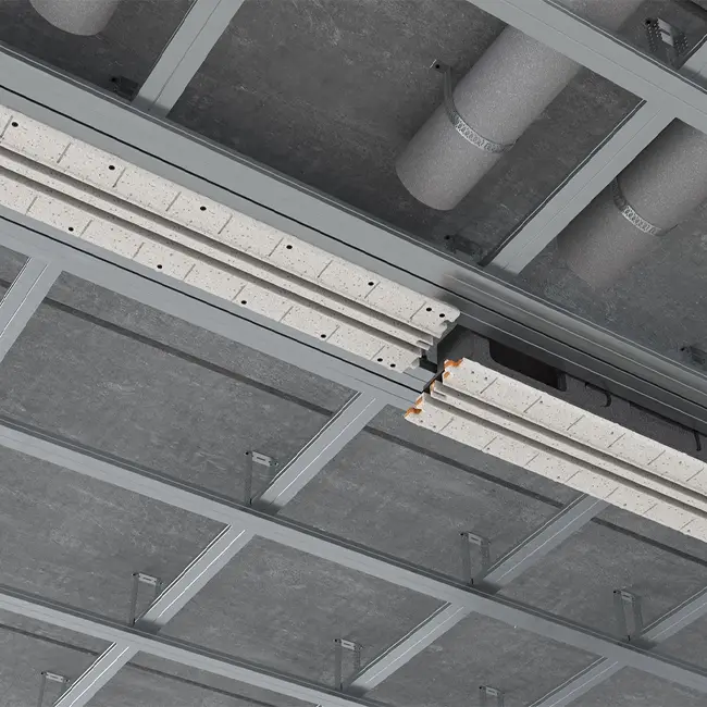 Ergovent infällbart ramlöst linjegaller 1050 mm med anslutningsdiameter 125 mm – luftkonditionering – 2 slitsar