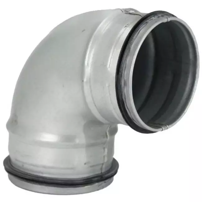 Kort och rund spiralböj 90° Ø 80 mm till spiralrör