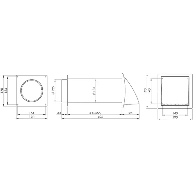 Fasadventil SPK3 Ø 125 mm med backspjäll
