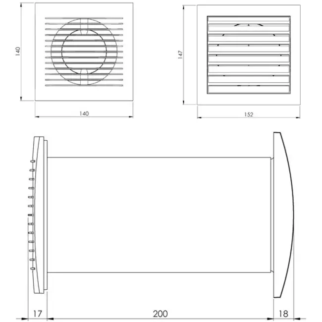 Fläkt 103 mm vit med termostat - SPKT100