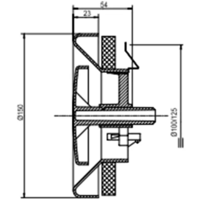 Zehnder ventilator 125mm vit - STK 1-125
