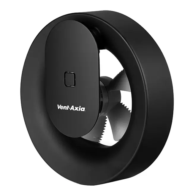Badrumsfläkt Svara med timer, fukt- och ljussensor 100–125 mm (appstyrd) SVART