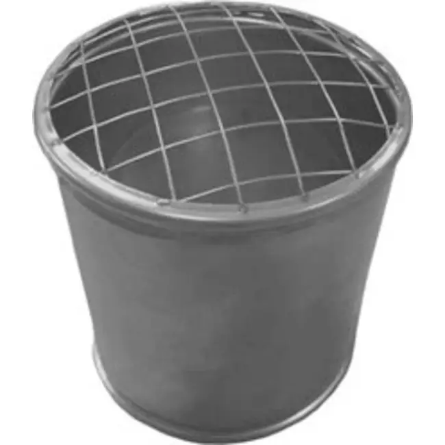 Övre sektion öppen med maskdiameter 150 mm