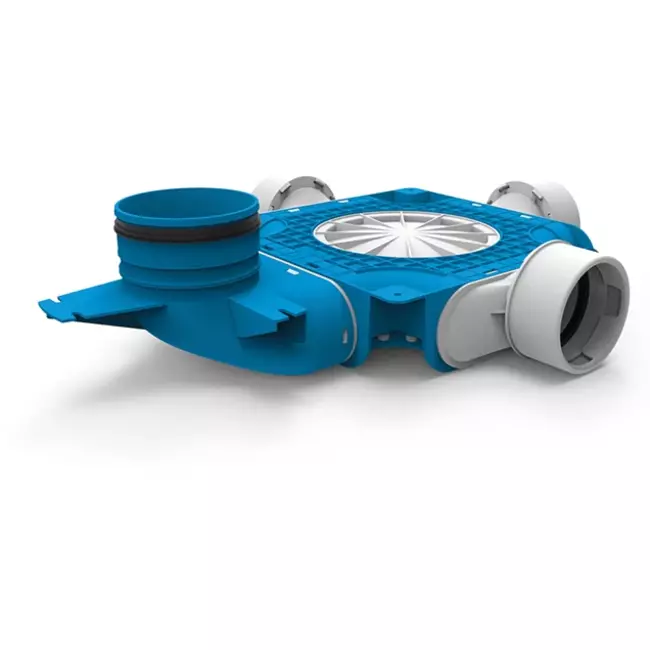 Vent-Axia Uniflexplus kompositfördelare 3 x Ø 90 mm med vertikal tapp Ø 125 mm