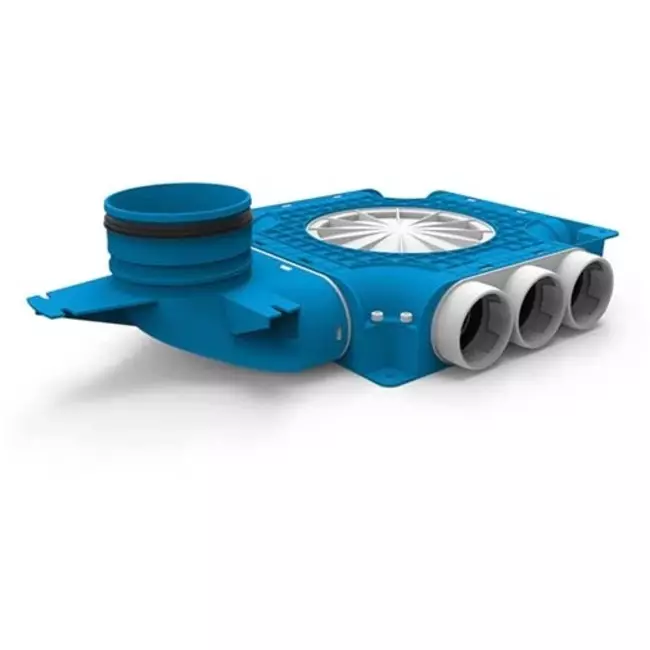 Vent-Axia Uniflexplus kompositfördelare 9 x Ø 69 mm med vertikal tapp Ø 125 mm