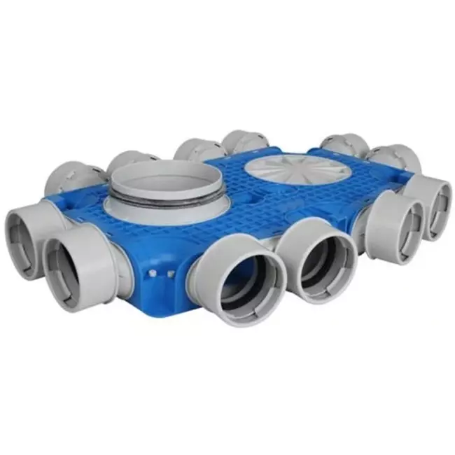Vent-Axia Uniflexplus fläkt fördelningslåda 12x Ø 90 mm med tapp Ø 125 mm.