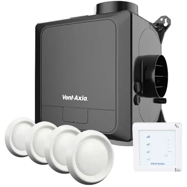 Vent-Axia Multihome AEC advance Package 368 m³/h Bluetooth + CO2-sensor + fuktsensor + RFT-styrbatteri + 4 ventiler - euro-kontakt