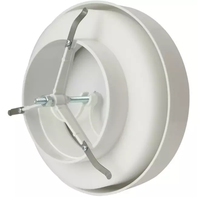Tillförselventil plast 125 mm RAL 9003 med klämfjädrar och ren sektor – VST125