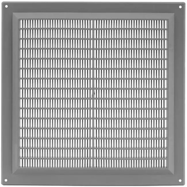 Fyrkantigt ventilationsgaller med grill 250x250, grått