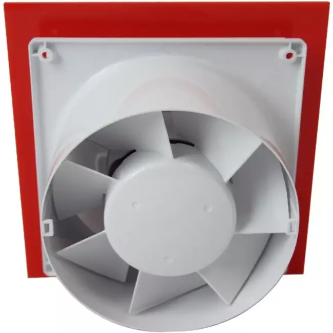 Air Roxy badrumsfläkt med anslutningsdiameter 125 mm med timer – plastpanel röd