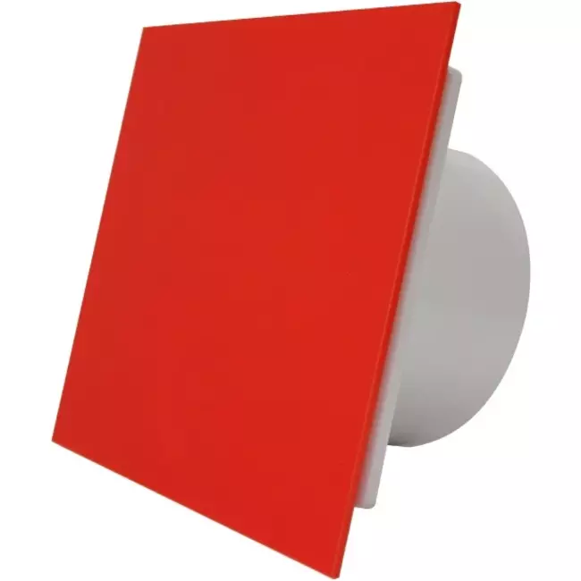 Air Roxy badrumsfläkt med anslutningsdiameter 125 mm med timer – plastpanel röd