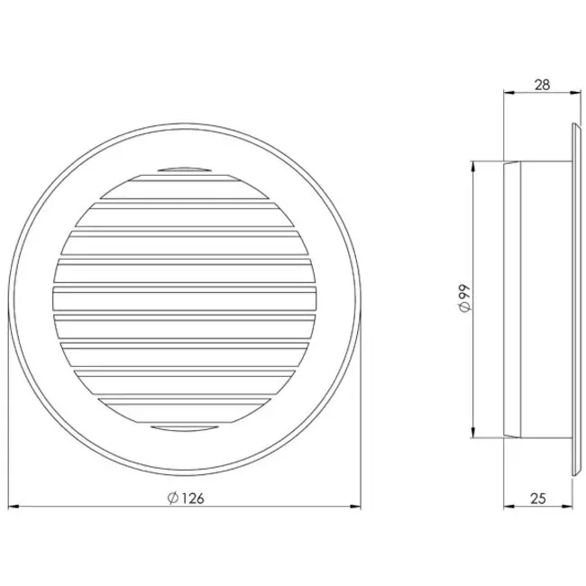 Lamellgaller diameter 100 mm, brunt - VR100B