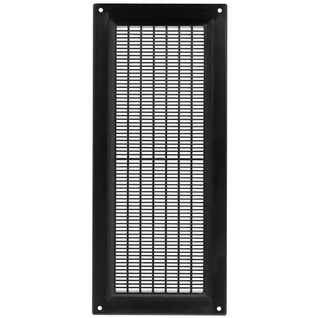 Rektangulärt ventilationsgaller med galler 130x300 , svart - VR1330M
