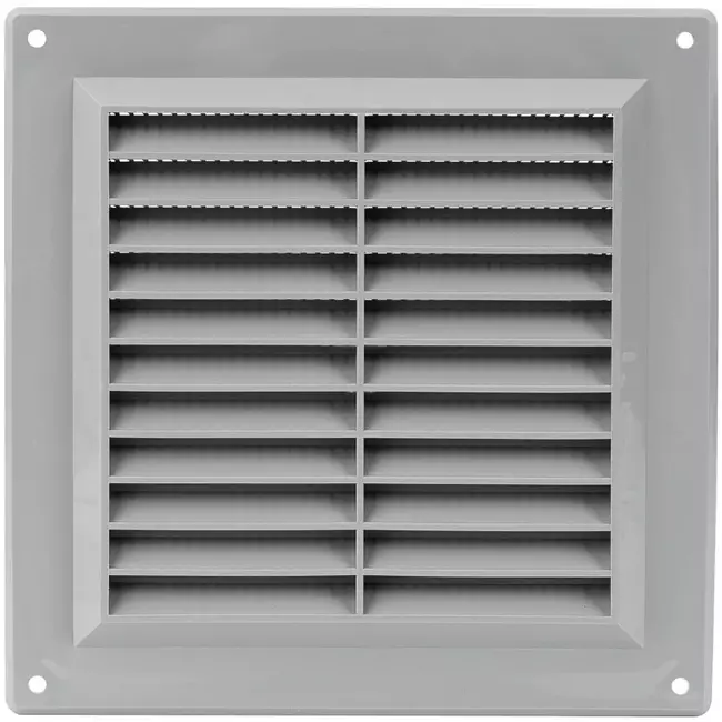 Fyrkantigt ventilationsgaller med galler 150x150 mm, grått - VR1515P