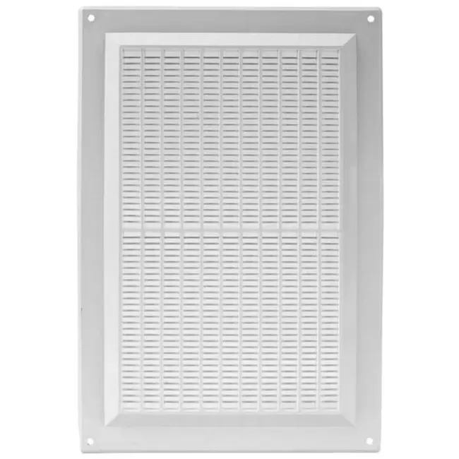 Rektangulärt ventilationsgaller med galler 250x170, vit  - VR2517