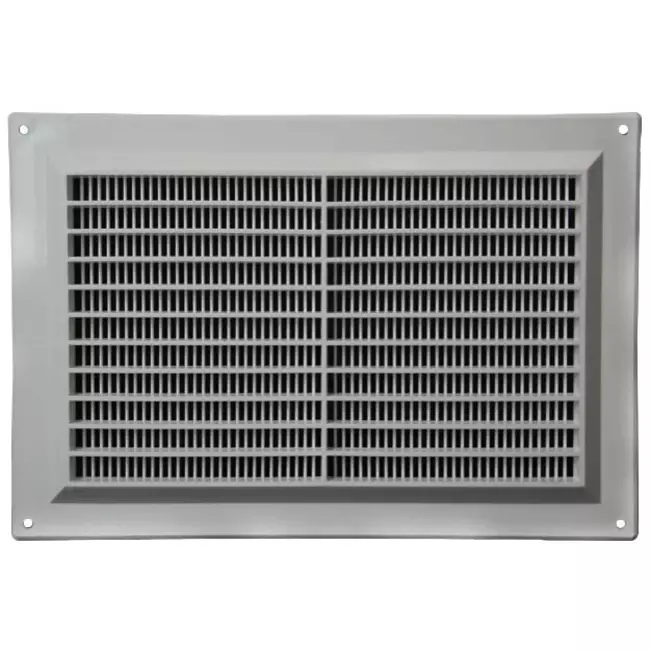 Rektangulärt ventilationsgaller med galler 250x170, grått - VR2517