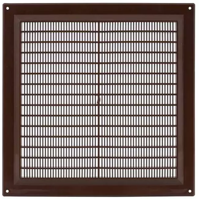 Fyrkantigt ventilationsgaller med grill 250x250 mm, brunt - VR2525B