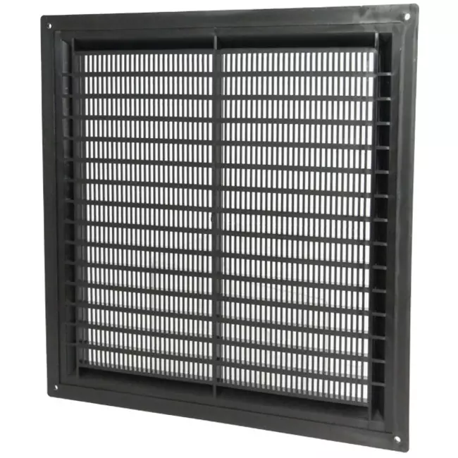 Fyrkantigt ventilationsgaller med grill 250x250 , svart - VR2525M