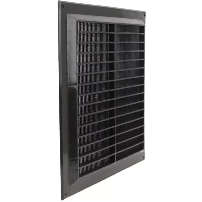 Fyrkantigt ventilationsgaller med grill 250x250 , svart - VR2525M