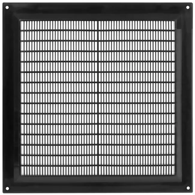 Fyrkantigt ventilationsgaller med grill 250x250 , svart - VR2525M