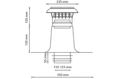 Plattak ventilation, dubbelväggig med plastlock Ø 110-125 mm