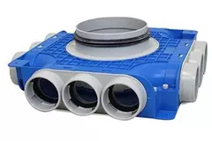 Vent-Axia Uniflexplus underfördelningsskåp 12 x Ø 69 mm sidoanslutning med tapp Ø 125 mm