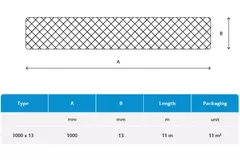 Självhäftande isolering 13 mm tjock - 1 m bred - Förpackningskapacitet 11 m2