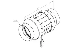 Rörfläkt 100 mm Mixed-flow ETAMASTER - EM 100L EC 01