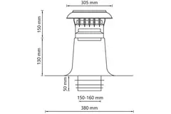Plattak ventilation, dubbelväggig med plastlock Ø 150-160 mm