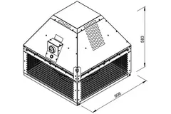 Frånluftstakfläkt för rökgaser horisontell- DVN 355 D4 F4 30