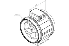 Ruck ETAMASTER rörfläkt med EC-motor 2175m³/h - Ø 250 mm + manövrering potentiometer 10 kO
