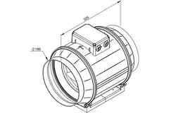 Ruck ETAMASTER rörfläkt med EC-motor 1300m³/h - Ø 200 mm + manövrering potentiometer 10 kO