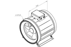 Ruck ETAMASTER rörfläkt med EC-motor 2440m³/h - Ø 280 mm + manövrering potentiometer 10 kO